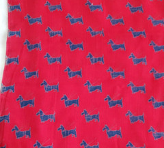 Scotty Dog Polyester Cotton Blend Fabric on Red Blouse Shirt 46″ W x 2 Yards