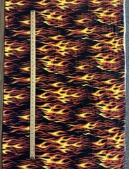 FLAMES FIRE RED ORANGE YELLOW BLACK FLEECE FABRIC BTY