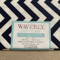 Black White Zig Zag Chevron Waverly Inspirations 100% Cotton Fat Quarter 18×21