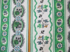 Green Multi Floral Stripe Quilt Cotton Fabric Unbranded sbtyx44 VTG NEW