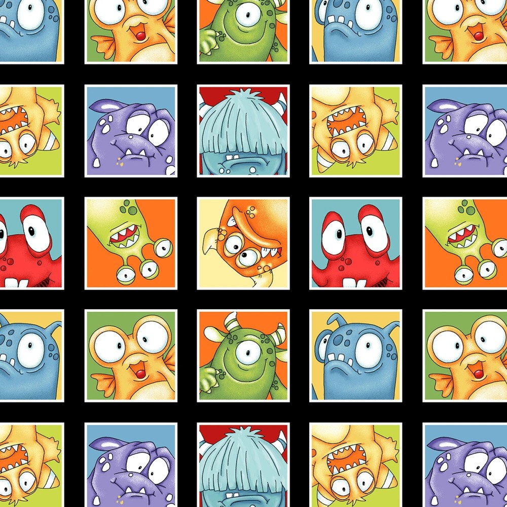 Monster’ocity with Glow Multi Monster Boxes, Henry Glass BTY, 44″ Wide