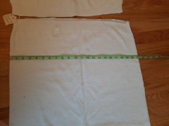 Vintage cream/white acrylic sweater knit fabric tube Kandol 2 pieces 1975