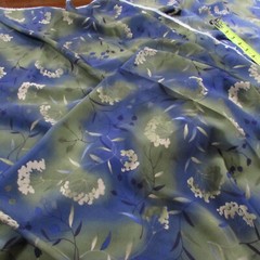 OOP Blue Green FOREST FABRICS Inc. 1997 Textured Fabric 46 x 132″