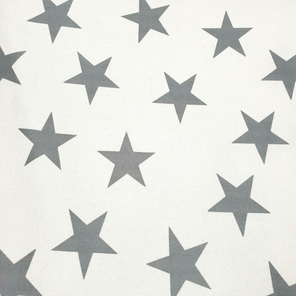 Gray Stars White Brushed Sweater Knit Fabric 56″ By The Yard Soft Cozy