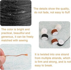 6 Pack Waxed Thread Leather Sewing Awl Replacement Spools, Repair 3 Colors