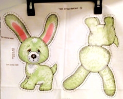 Vintage Cut & Sew Pillow Panels: Bear, Cat, Rabbit & Dog