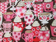 SPECIALTY COFFEE TEA CUPS DRINKS PINK COTTON FABRIC FQ