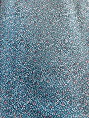 VTG Spring Mills Tiny Ditzy CALICO Shades of Pinks Heart Florals on Blue BTFQ
