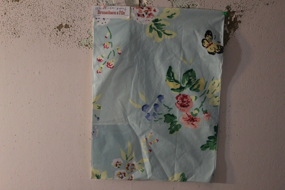 Brunschwig & Fils Chinese Flowers Glaze Chintz 13.25″ W X 18.50″ L CIn Ink/Blue
