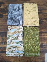 Lot of Fabric, 4 pieces of nature scene theme fabric, 6oz