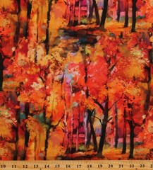 Cotton Fall Autumn Trees Leaves Painting Fabric Print by the Yard D511.48