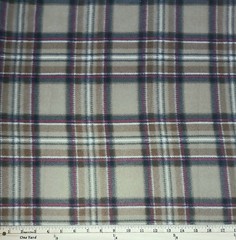Fleece Royal Stewart Plaid Brown Tan Burgundy Fabric Print by the Yard (A511.46)