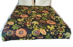 RAZZLE 2011 Covington Decorator Fabric Floral w/ Black Background 1.75 Yd 56″ W