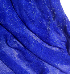4 3/4 Yds Royal Blue Glittery, Shimmery, Semi-Sheer Stretchy Knit Fabric, 46″ Wd