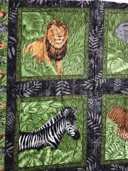 Lot 6 Wildlife Panels Safari Animals Woodland Cotton Fabric Bundle