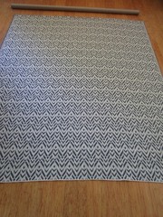 Cervantes Woven Fabric in Navy & Beige Gaston y Daniela 65″L x 55″W Global Geo