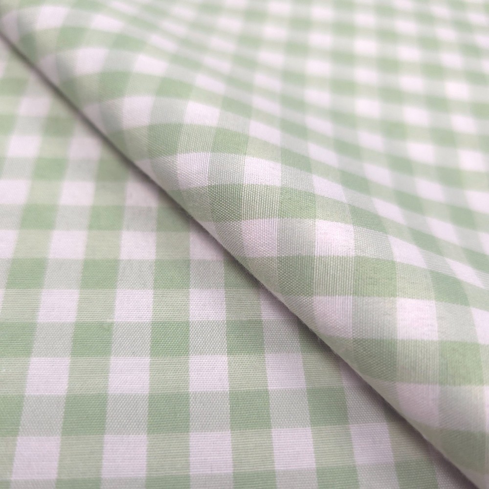 1/4″ LIME GREEN GINGHAM PRINT POLY COTTON FABRIC CHECK 58″ BY THE YARD
