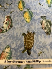 Fat Quarter – Wilmington Prints – Anita Phillips – A Lazy Afternoon – Fish Theme