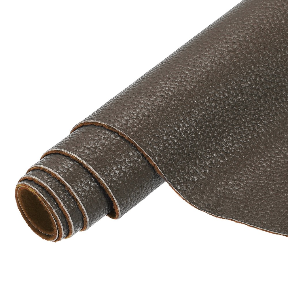 Faux Leather Fabrics, 54×36 Inch Waterproof PU Faux Leather(Dark Brown)
