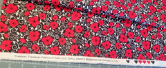 Black Background and Red Poppy’s Timeless Treasures Fabrics of Soho GAIL – C7742