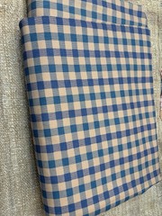 Heavyweight Vintage Plaid Cotton Fabric Japanese Style 2M x 55” Blue