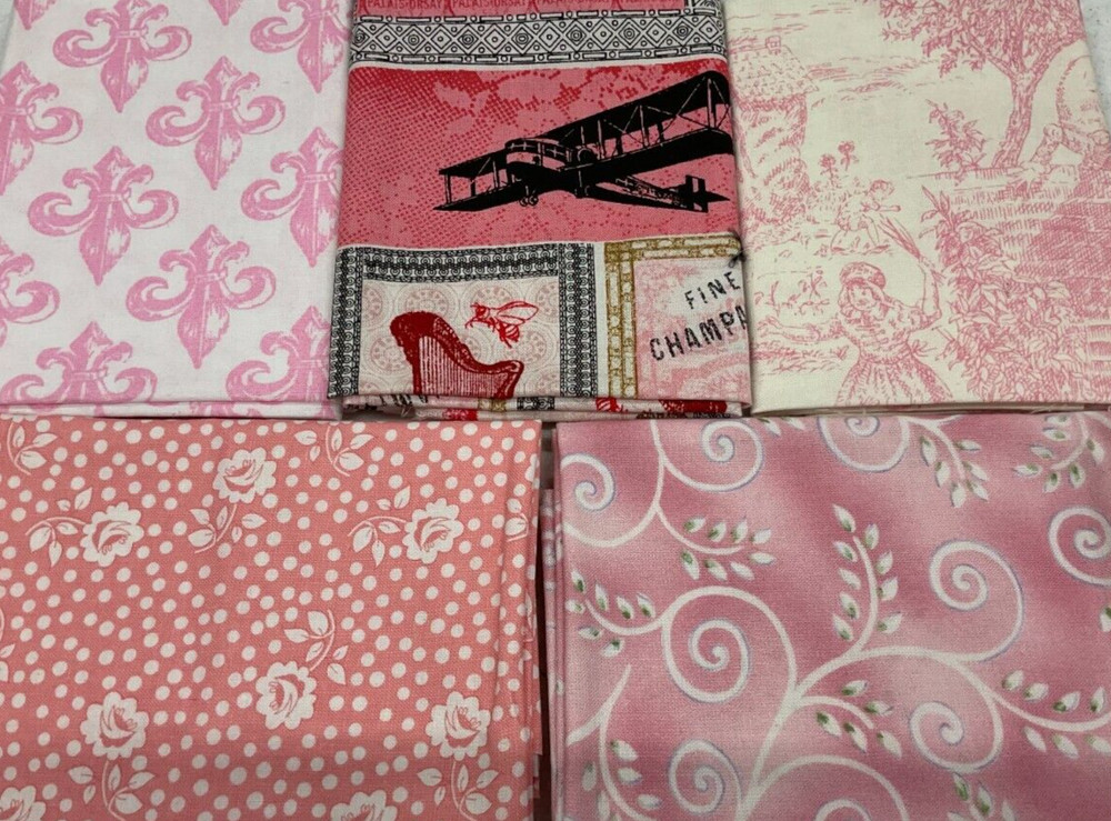 FAT QUARTER BUNDLE OF 5 – FQ1136 – PINK