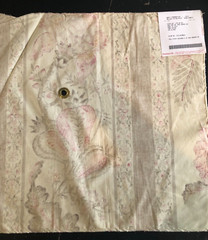 BRUNSCHWIG & FILS Bellary in Rose/Tumeric 18″ Jacobean Cotton Fabric Sample