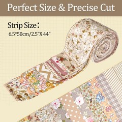 42 PCS Jelly Roll Fabric 2.5×20 Inch PreCut Cotton Strips Bundles Quilting