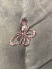 2.5 Yds Embroidered Butterfly Fabric Pastels Cotton 46in Wide VTG HTF
