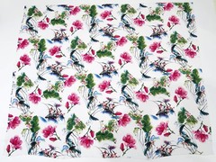 55” Wide By Yards Lotus Painting Fabric Viscose Summer Dress Material Rayon