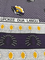 Nida Nzito Purple Gold Floral Panel Fabric Tanzania African Wax Print Cotton
