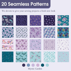 Purple Jelly Roll Fabric, Pre-Cut Cotton Fabric Strips for Quilting | 2.5 X 45”
