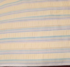 Vintage Unbranded Yellow Seersucker Striped Fabric Pastels 17.5″ x 44″W