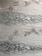 Skye BEIGE TAUPE Embroidered Floral Edge Guipure on Mesh Lace Fabric by the Yar