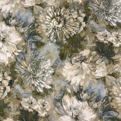 Watercolor Floral LAKESIDE Green Cotton Drapery Curtain Upholstery Fabric BTY