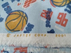 Basketball Sports Themed Cotton Flannel Fabric Jaftex 2.5 Yards Boy Baby Blue