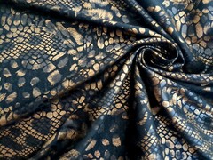 BLACK GOLDEN PYTHON SNAKE PRINT FABRIC 60/62″ WIDE REPTILE SCALES BY THE YARD