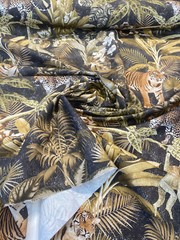 Serengeti Jungle Tiger Leopard Drapery Upholstery Fabric by the yard