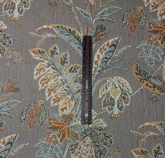 KRAVET ISHANA TUMERIC GRAY FLORAL LINEN HIGH END MULTIPUSE FABRIC BY YARD 54″W