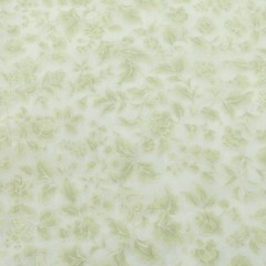 6Y+ x 55″ Vintage Sheer Voile Fabric Drapery Floral Rose Ethereal Sage Green