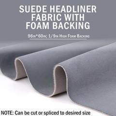 Gray Suede Headliner 96×60″ Foam Backed – Auto Roof Repair Fabric