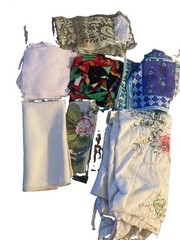 fabric squares lot Of 7 Groups, 124 Pieces Floral Textile Crafts, Quilting