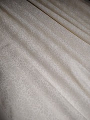 Petal Flow White on Natural Cotton Quilting Sewing Fabric – By the Yard