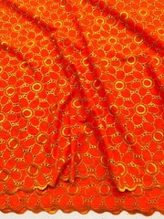 Orange Gold Voile Lace- Gold Floral Lace- Sold by 5 Yards..