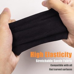 Microfiber Black Suede Fabric Wrap for Car Interior 17in x 70in Self Adhesive