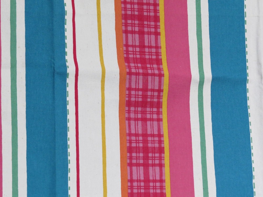 Texoprint Netherlands Colorful Stripe, Blue Pink Green Yellow Gold 1 yard