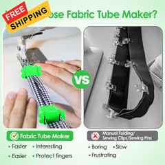Ceoighe 1 Pack Jelly Roll Fabric Tube Maker, 3.15 x x 1.18 inches, Green