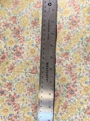 Muted Pastels Flowers Yellow Pinkish Blue on Cream 1.5Y Cotton Fabric ***As IS**