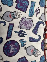 Lot 5 FAT QUARTERS Disney Villains Fabric Maleficent Cruella Ursella Evil Queen