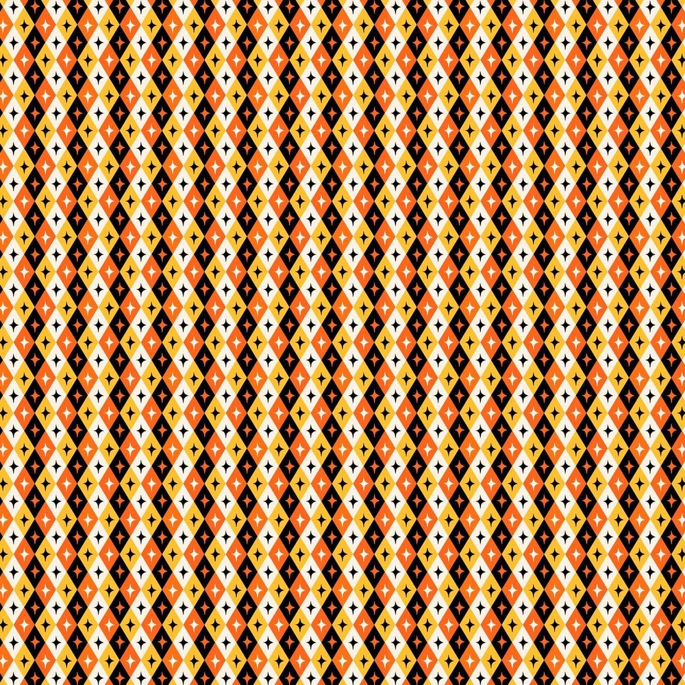 P&B Textiles – Midnight Masquerade – Halloween Harlequin – Multi, Fabric BTY